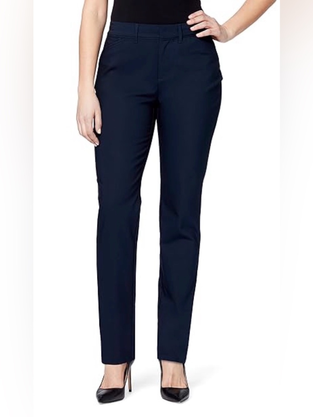 212 Collection Women's Petite Straight-Leg Dress Pants - Navy